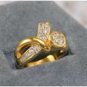14KT HGE 4ct TW awareness diamond simulated ring, size 7 (fr-21)