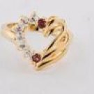 14K HGE 5CT soft heart topaz diamond simulated ring, size 7 (fr-19)