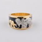 14K HGE 4ct royal elephant diamond simulated ring, size 8 (fr-16)