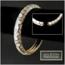 Joan Rivers peach enamel spring-lock bangle bracelet