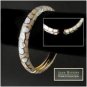 Joan Rivers peach enamel spring-lock bangle bracelet