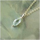 1CT marquis-cut blue topaz 14kt HGE pendant with 14k GEP chain