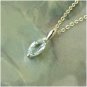 1CT marquis-cut blue topaz 14kt HGE pendant with 14k GEP chain