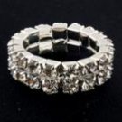 14K HWGE 7ct diamond simulated SWEET stretch ring, size 7-8 (fr-12)