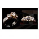 3 Stone diamond simulated anniversary band ring, size 7 (fr-7)
