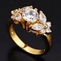 18K GP Brilliant & Marquise Cut CZ Ring, Size 7 (fr-3)