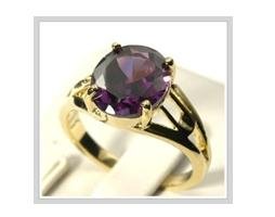 Noblest alexandrite 10K solid yellow gold ring, size 8 (gr-2)