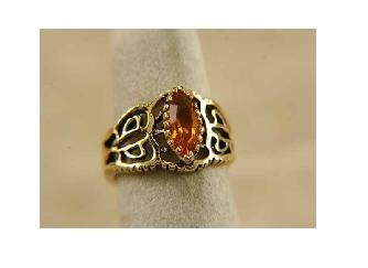 14KT HGE 1CT topaz simulated ring, size 7 (fr-2)