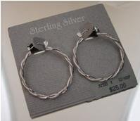 Wreath Style .925 Sterling Silver Hoop Earrings by Beau (ser-4)