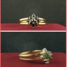 REVERSIBLE GENUINE JADE & HEMATITE RING SZ 7