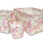 3PC Paisley PINK Fabric Storage Bins 109014
