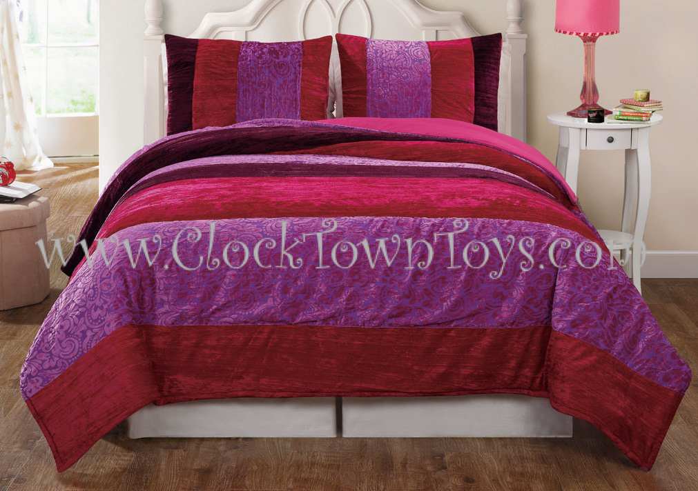 2PC Purple PINK Full / Queen Comforter w/ Shams CS3722TW