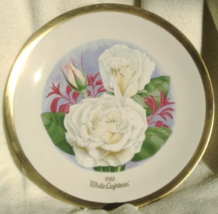 1981 American Rose Society All-American Rose Plate - WHITE LIGHTNIN'