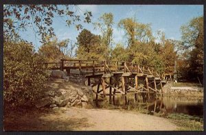 1970 CONCORD, Massachusetts Postcard - Old North Bridge - American Revolution Bicentennial