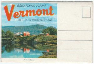 1950s "Greetings From VERMONT" - Full Color Souvenir Folder/Mailer
