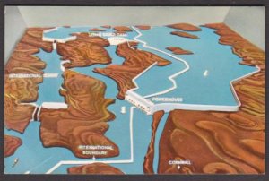 1950s ST. LAWRENCE SEAWAY & POWER PROJECT Model, Cornwall, Ontario - Unused Postcard