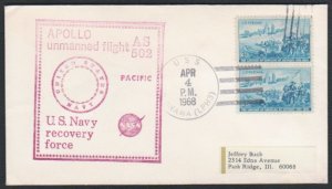1968 - APOLLO 6 Test Flight - AS 502 Recovery Force Cover - U.S.S. Okinawa (LPH3)