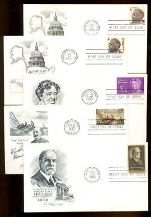 1960s - 10 Different ARTMASTER Cacheted FDCs - All UA