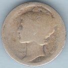 1918 Mercury Dime (U.S. Coin - 90% Silver) - Circulated