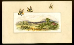 1886 L. PRANG Victorian Trade Card - FLEISCHMANN & CO., COMPRESSED YEAST - Bumble Bees