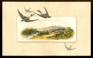 1886 L. PRANG Victorian Trade Card - FLEISCHMANN & CO., COMPRESSED YEAST - Swallows
