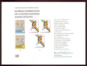 UNITED NATIONS POSTAL ADMINISTRATION Souvenir Card #9 - 1976 W.F.U.N.A. - Mint