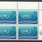 UNITED NATIONS (New York) - 1966 $1 Regular Issue (Sc. #150) - Inscription Block of 4 - MNH