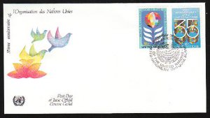 UNITED NATIONS (New York) - 1980 U.N. 35th Anniversary (#322-3) Official Geneva FDC - UA