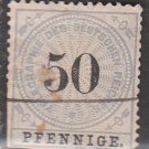 GERMANY 19th Century Telegraph Stamp - 1875 - 50pf - Used