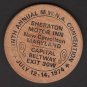1974 - Ninth Annual M.W.N.A. Convention Souvenir Wooden Dollar - Washington, DC