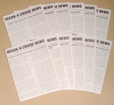 1989 OCEAN & CRUISE NEWS - Complete Year - All 12 Issues