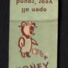 HONEY BEAR FARM Restaurant - Genoa City, Wisconsin - Vintage Matchbook Cover