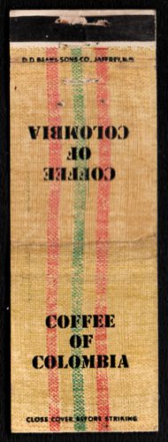 COFFEE OF COLOMBIA - "Juan Valdez" - Vintage Matchbook Cover