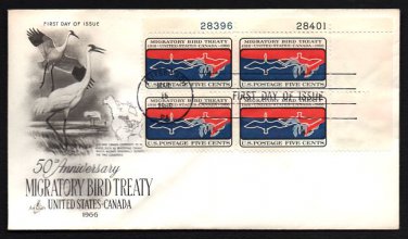 ART CRAFT - 1966 Migratory Bird Treaty (#1306) FDC - PB UA