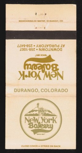 NEW YORK BAKERY - Durango, Colorado - 1980s Matchbook Cover