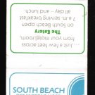 SOUTH BEACH OCEANFRONT MOTEL - Key West, Florida - 1970s Matchbook Cover