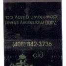 OLD CITY HALL RESTAURANT - Gilroy, California - 1980s Matchbook Cover