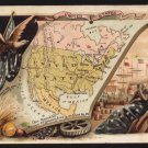 1889 Victorian Trade Card - Arbuckle Brothers Coffee Company - Map of UNITED STATES (#96)