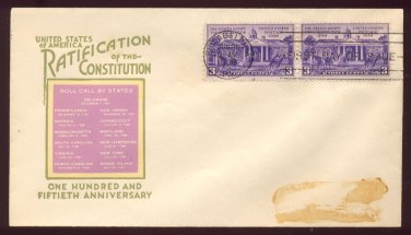 IOOR (plus 2 local cachets) - 1938 Constitution Ratification (#835) FDC - Pair