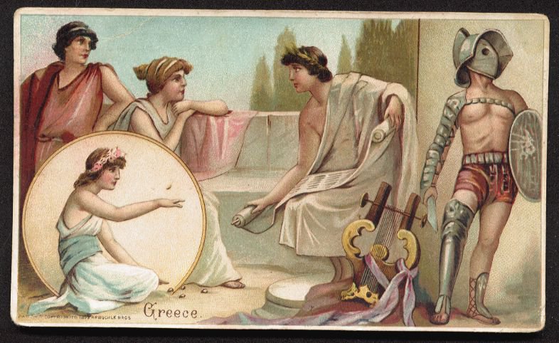 1893 Victorian Trade Card - Arbuckle Brothers Coffee Company - GREECE (#44)