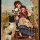 WARNER'S SAFE YEAST Victorian Trade Card - two women and a dog