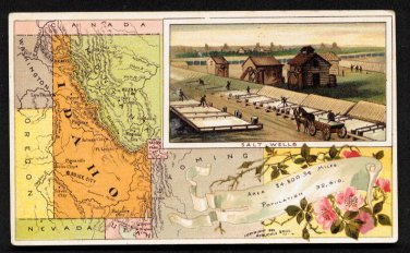1889 Victorian Trade Card - Arbuckle Brothers Coffee Company - Map of IDAHO TERRITORY (#75)