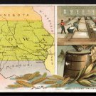 1889 Victorian Trade Card - Arbuckle Brothers Coffee Company - Map of IOWA (#88)