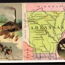 1889 Victorian Trade Card - Arbuckle Brothers Coffee Company - Map of ARKANSAS (#87)