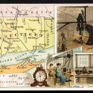 1889 Victorian Trade Card - Arbuckle Brothers Coffee Company - Map of CONNECTICUT (#92)
