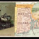 1889 Victorian Trade Card - Arbuckle Brothers Coffee Company - Map of RHODE ISLAND (#94)