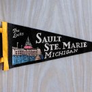 SAULT STE. MARIE, MICHIGAN - The Soo Locks - Vintage Souvenir Pennant