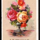 G. W. INGALLS & CO., Auburn, New York - Victorian Trade Card - roses in vase