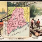 1889 Victorian Trade Card - Arbuckle Brothers Coffee Company - Map of MAINE (#52)