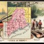 1889 Victorian Trade Card - Arbuckle Brothers Coffee Company - Map of MAINE (#52)